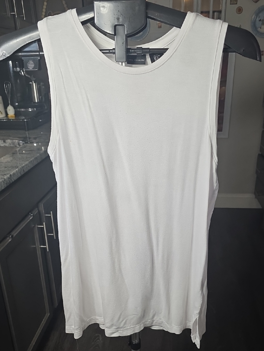 Adrienne Vittadini White Ribbed Tank Top